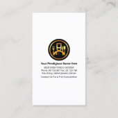 Groen geruite ober pak gouden bestek cateraar visitekaartje (Achterkant)