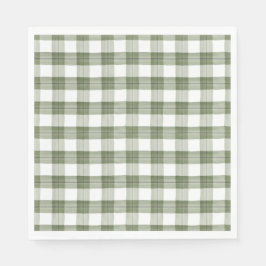Groen geruite papieren servetten