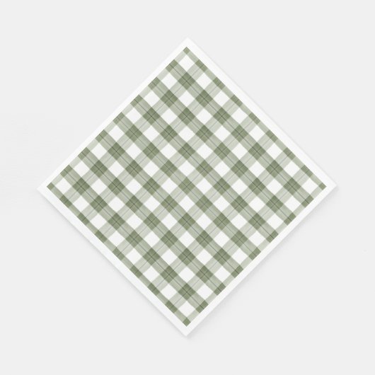 Groen geruite papieren servetten (Hoek)