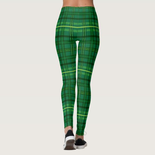 Groen geruite patroon Cool Chic Modern Leggings (Achterkant)