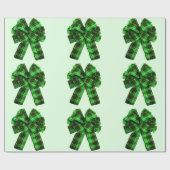 Groen geruite strikken inpakpapier (Vlak)