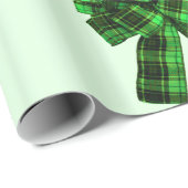 Groen geruite strikken inpakpapier (Rol Hoek)