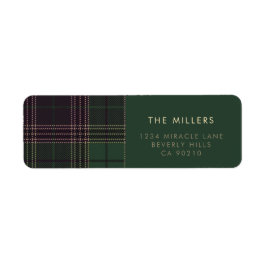 Groen geruite Tartan Buffalo Modern Minimalistisch Etiket