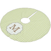 Groen geruite Tartan Monogram Initialen boomrok Kerstboom Rok (Gekanteld)