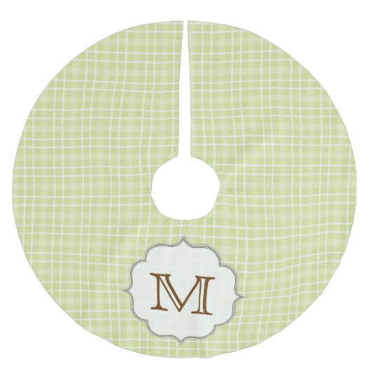 Groen geruite Tartan Monogram Initialen boomrok Kerstboom Rok (Voorkant)