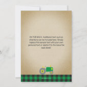  groen geruite trekker Verjaardag Kaart (Achterkant)