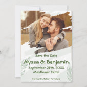 Groen gescheurde foto save the date (Voorkant)