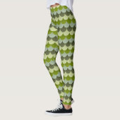 Groen geschulpte drakenschaal patroon leggings (Links)