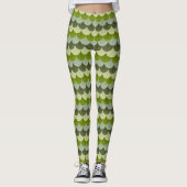 Groen geschulpte drakenschaal patroon leggings (Voorkant)