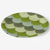 Groen geschulpte drakenschaal patroon papieren bordje (Gekanteld)