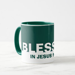 Groen GESEGEND In Jezus' Naam Christelijk Mok