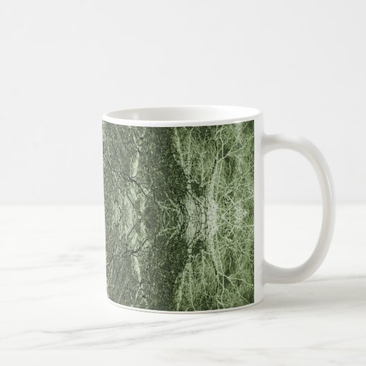 Groen gesilhouetsboompatroon koffiemok (Rechts)