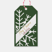 Groen gesneden kerst ornamenten cadeaulabel (Voorkant)