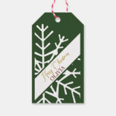 Groen gesneden kerst ornamenten cadeaulabel (Achterkant)