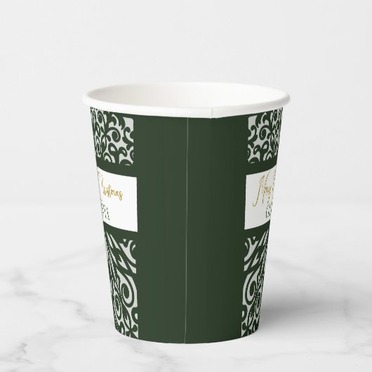 Groen gesneden kerst ornamenten papieren bekers (Rechts)