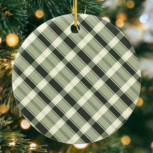 Groen gespeelde patroon Modern script Vrolijk kers Keramisch Ornament