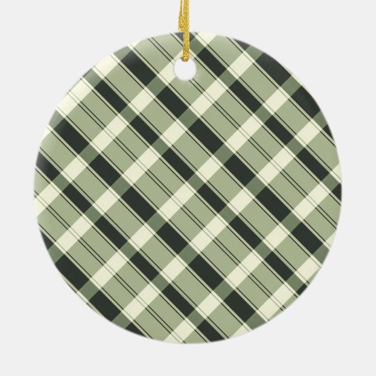 Groen gespeelde patroon Modern script Vrolijk kers Keramisch Ornament (Achterkant)