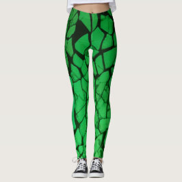 Groen gesplatteerd glas leggings