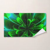 Groen gestileerde Corolla gebogen bloemblaadjes Bad Handdoek (Handdoek)