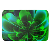 Groen gestileerde Corolla gebogen bloemblaadjes Badmat (Voorkant)