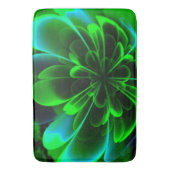 Groen gestileerde Corolla gebogen bloemblaadjes Badmat (Voorkant Verticaal)