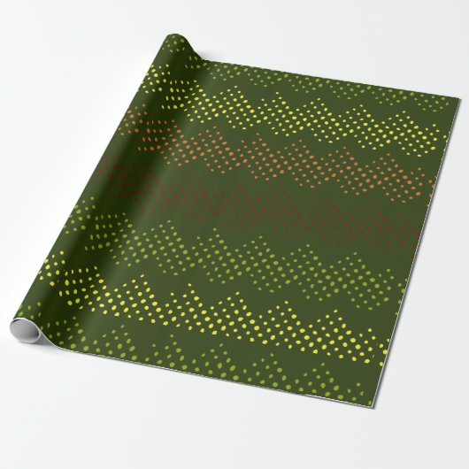 Groen gestippeld patroon inpakpapier (Uitgerold)