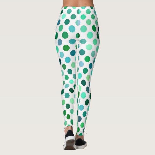 Groen gestippelde Leggings (Achterkant)
