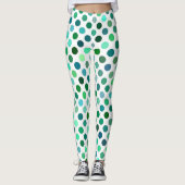 Groen gestippelde Leggings (Voorkant)