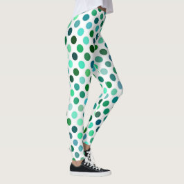 Groen gestippelde Leggings