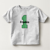 Groen gestreept eerste verjaardag Shirt (Voorkant)