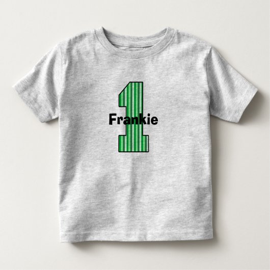 Groen gestreept eerste verjaardag Shirt (Voorkant)