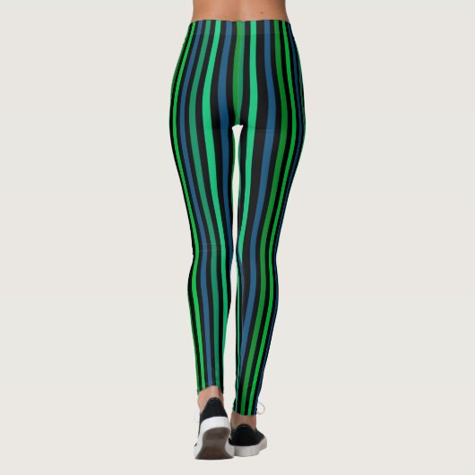 Groen gestreept leggings (Achterkant)