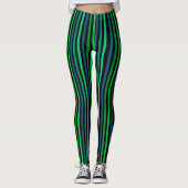 Groen gestreept leggings (Voorkant)