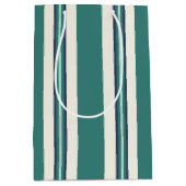 Groen gestreept medium cadeauzakje (Voorkant)