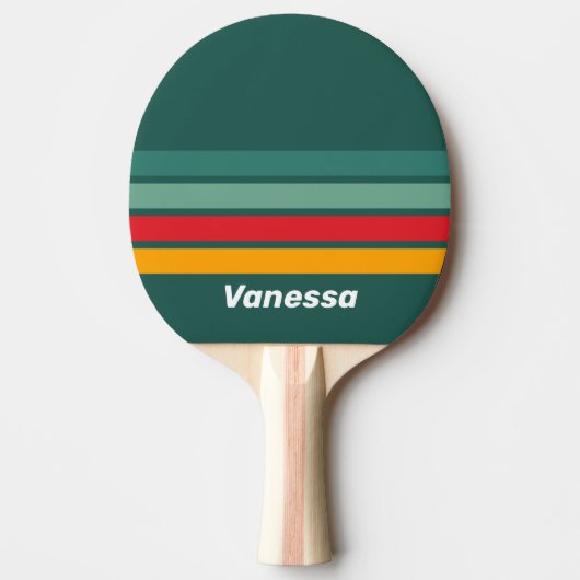 Groen gestreept met naam tafeltennisbatje (Voorkant)