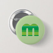 Groen gestreept monogram - letter M Ronde Button 5,7 Cm (Voorkant /achterkant)