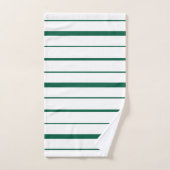 Groen gestreept ontwerp op witte badkamer bad handdoek (Handdoek)