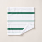 Groen gestreept ontwerp op witte badkamer bad handdoek (Wasdoekje)
