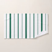 Groen gestreept ontwerp op witte badkamer bad handdoek (Handdoek)