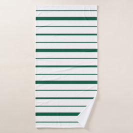 Groen gestreept ontwerp witte achtergrond badhanddoek