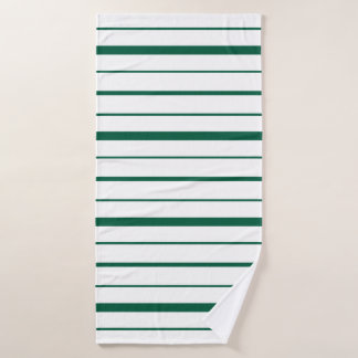 Groen gestreept ontwerp witte achtergrond badhanddoek