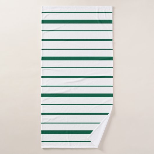 Groen gestreept ontwerp witte achtergrond badhanddoek (Badhanddoek)