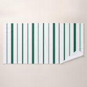 Groen gestreept ontwerp witte achtergrond badhanddoek (Badhanddoek)