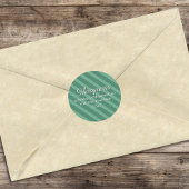 Groen gestreept retouradreslabel ronde sticker