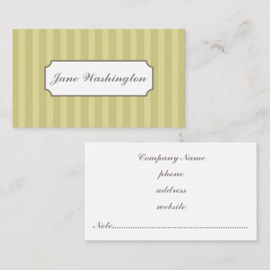 Groen gestreept Visitekaartje (Voorkant / Achterkant)