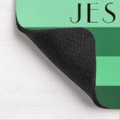 Groen gestreept zwart-wit patroon Naam afdrukken Muismat (Hoek)