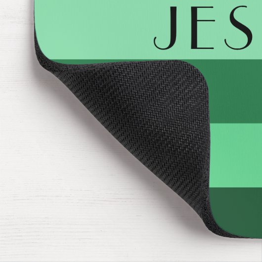 Groen gestreept zwart-wit patroon Naam afdrukken Muismat (Hoek)