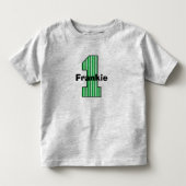 Groen Gestreepte Eerste Verjaardag Kinder Shirts (Voorkant)