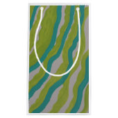 Groen gestreepte geschenktas klein cadeauzakje (Voorkant)