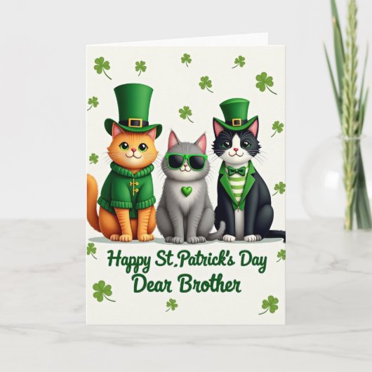 Groen gestreepte katten kaart (Voorkant)